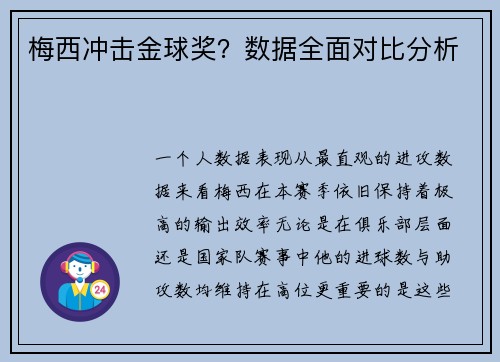 梅西冲击金球奖？数据全面对比分析